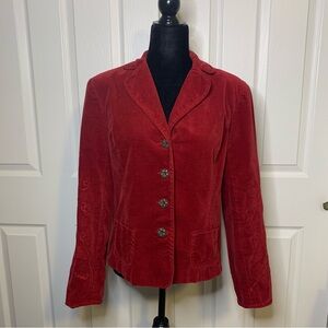 Vintage Jenni n Jess Red Velvet Blazer Jacket Jacket